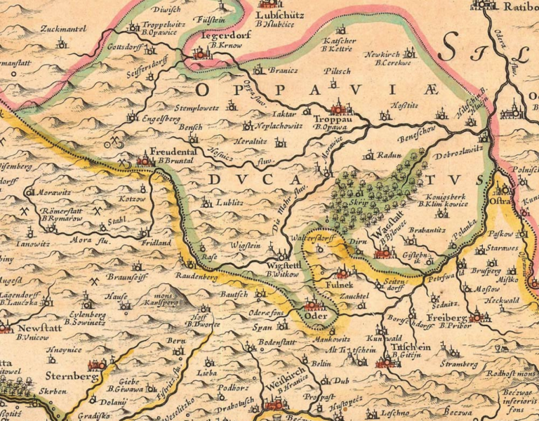 Výřez z Komenského mapy Moravy