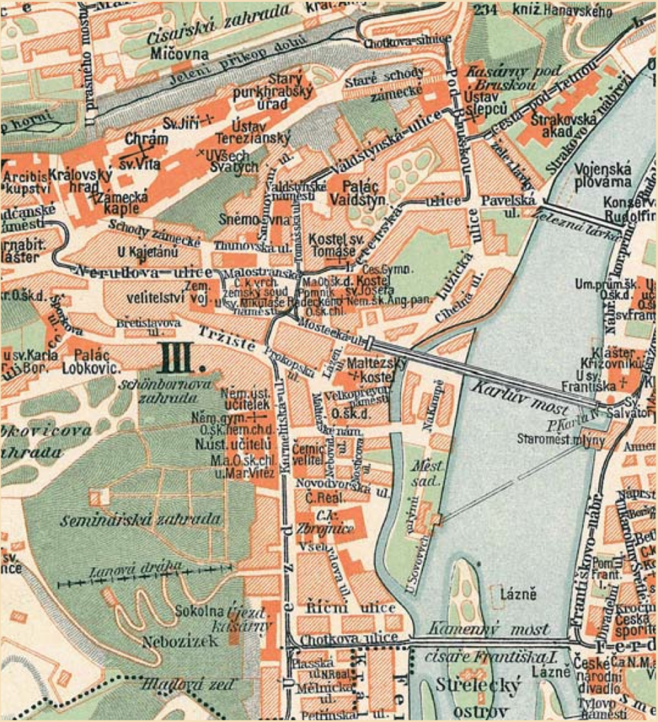 Plán královského hlavního města Prahy – výřez, původní velikost